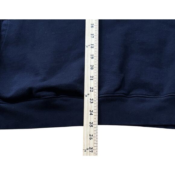 Champion Navy Blue Hooded Sweatshirt Solid Embroidered C on Chest Men's 3XL XXXL - Picture 6 of 7